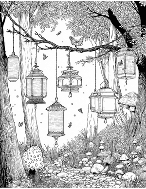Free Lantern Coloring Pages - 1
