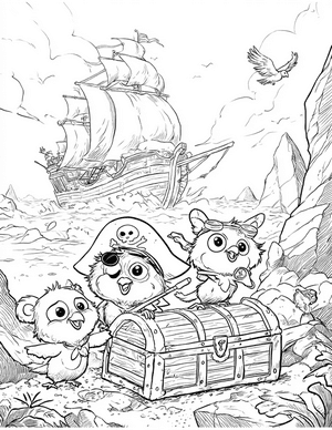 Free Pirate Animal Coloring Pages - 1