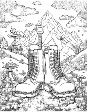 Free Boots Coloring Pages - 1