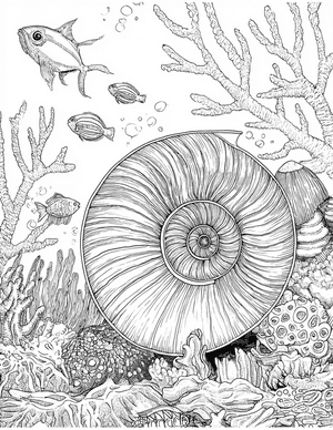 Free Nautilus Shell Coloring Pages - 1