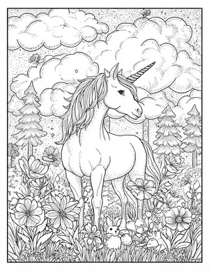 Free Unicorn Coloring Pages - 1