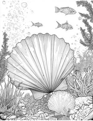 Free Scallop Coloring Pages - 1