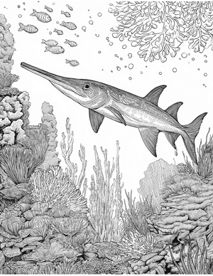 Free Paddlefish Coloring Pages - 1