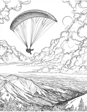 Free Paragliding Coloring Pages - 1