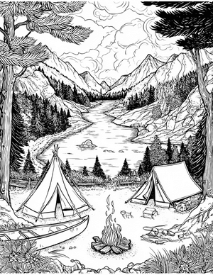 Free Camp Coloring Pages - 1