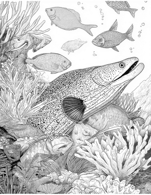 Free Moray Eel Coloring Pages - 1