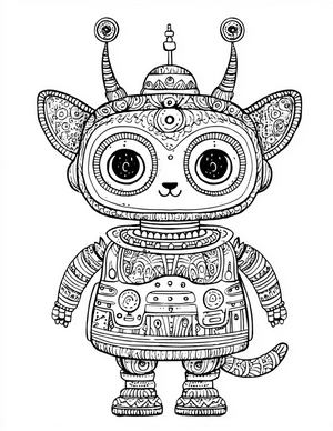 Free Robot Animal Coloring Pages - 2