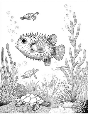Free Pufferfish Coloring Pages - 2