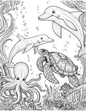 Free Ocean Creature Coloring Pages - 2