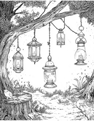 Free Lantern Coloring Pages - 2