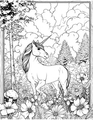Free Unicorn Coloring Pages - 2