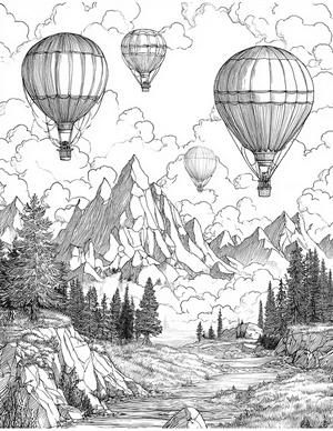 Free Hotairballoon Coloring Pages - 2