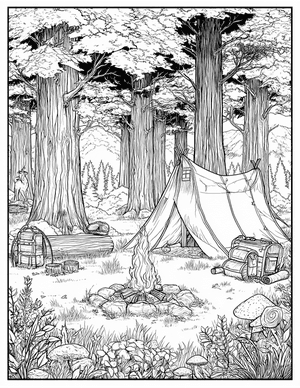 Free Bushcraft Coloring Pages - 2