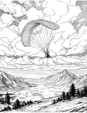 Free Paragliding Coloring Pages - 2