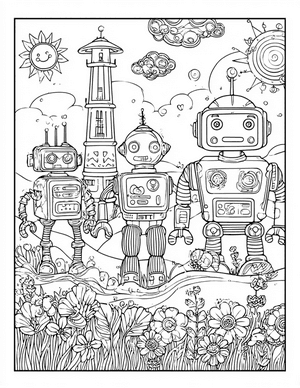 Free Robot Pet Coloring Pages - 2