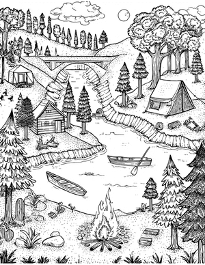 Free Camp Coloring Pages - 2