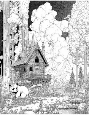 Free Cabin Coloring Pages - 2