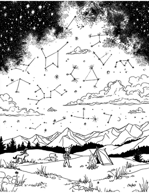 Free Stargazing Coloring Pages - 3