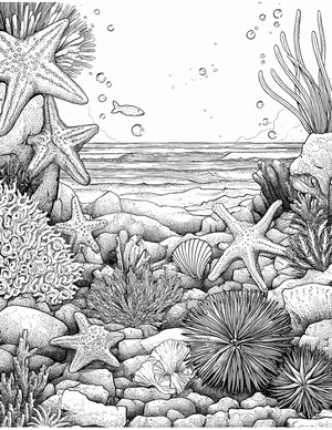 Free Tide Pool Coloring Pages - 2
