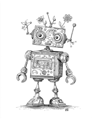 Free Robot Animal Coloring Pages - 3