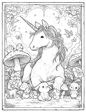 Free Unicorn Coloring Pages - 3
