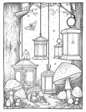 Free Lantern Coloring Pages - 3