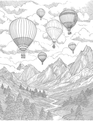 Free Hotairballoon Coloring Pages - 3