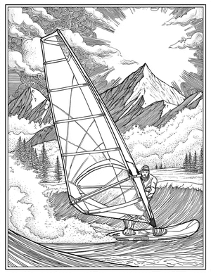 Free Windsurfing Coloring Pages - 3