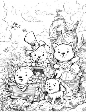 Free Pirate Animal Coloring Pages - 3