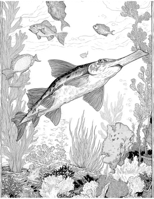 Free Paddlefish Coloring Pages - 3