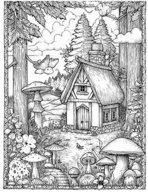 Free Cabin Coloring Pages - 3