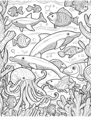 Free Ocean Creature Coloring Pages - 4
