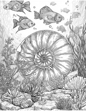 Free Nautilus Shell Coloring Pages - 4