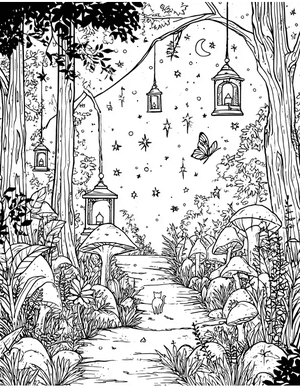 Free Lantern Coloring Pages - 4