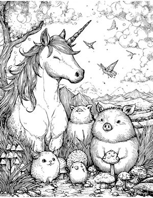 Free Unicorn Coloring Pages - 4