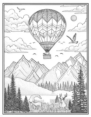 Free Hotairballoon Coloring Pages - 4