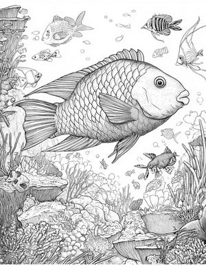 Free Parrotfish Coloring Pages - 4