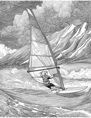 Free Windsurfing Coloring Pages - 4