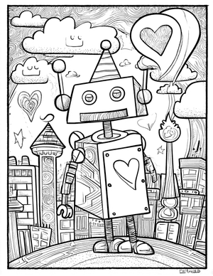 Free Robot Pet Coloring Pages - 4