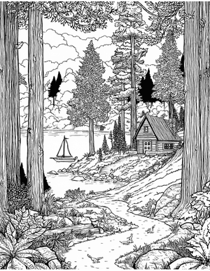 Free Cabin Coloring Pages - 4