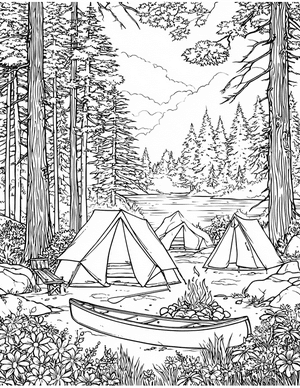 Free Camp Coloring Pages - 4