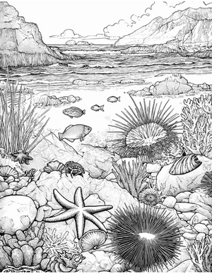 Free Tide Pool Coloring Pages - 4