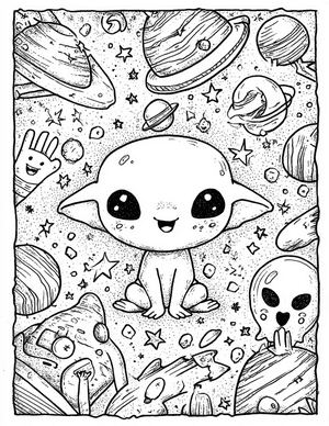 Free Alien Baby Coloring Pages - 5