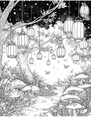 Free Lantern Coloring Pages - 5