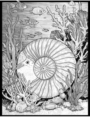 Free Nautilus Shell Coloring Pages - 5