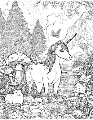 Free Unicorn Coloring Pages - 5