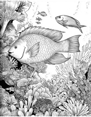 Free Parrotfish Coloring Pages - 5