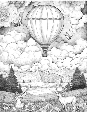 Free Hotairballoon Coloring Pages - 5