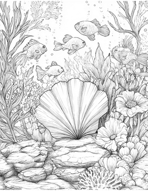Free Scallop Coloring Pages - 5