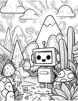 Free Robot Pet Coloring Pages - 5
